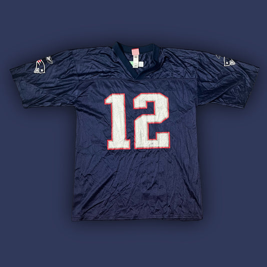 vintage bootleg New England Patriots BRADY12 jersey {L}