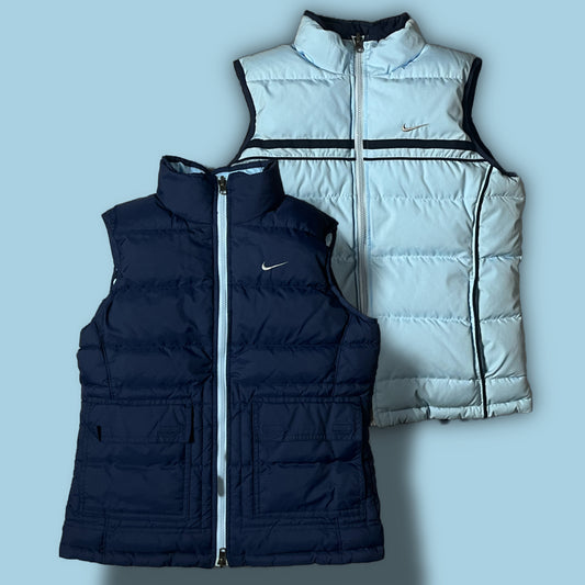 vintage babyblue/navyblue reversible Nike vest {S}