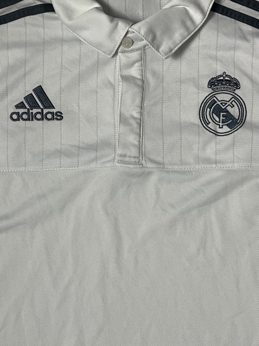 white Adidas Real Madrid polo {M}