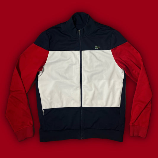 red/white Lacoste trackjacket {L} - 439sportswear